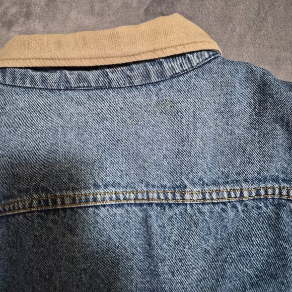 Vintage Lee Storm Rider Sherpa Lined Denim Jacket Men's 46 - Picture 16 of 16